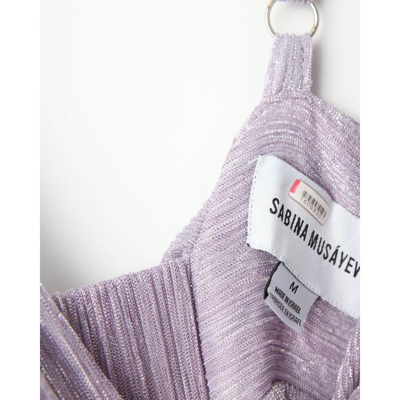 Sabina Musayev Purple Metallic Chiffon Pacific Gown - Picture 8 of 9